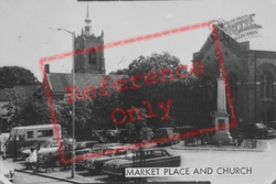 Market Place And Church c.1965, Swaffham