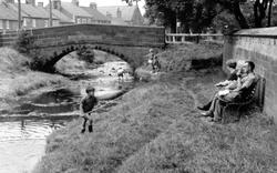 Children Playing In The River c.1970, Swainby