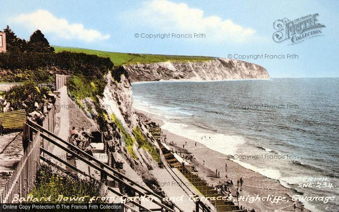 Photo of Swanage, Ballard Down From Garden Terraces, Highcliffe c.1960