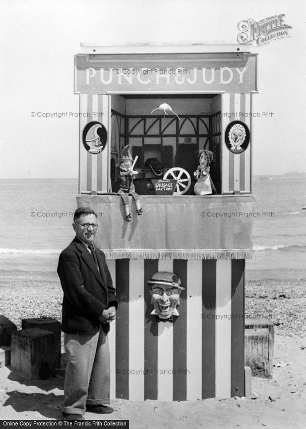 Swanage, Ernest Brisbane and his Punch and Judy Show c1950