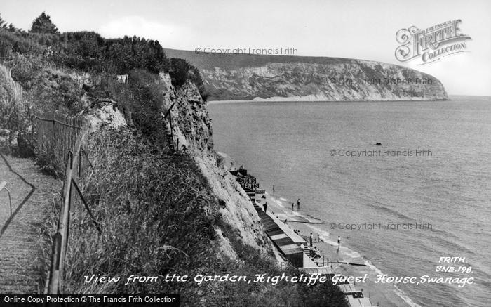 Photo of Swanage, Highcliffe Guest House, View From The Garden c.1955