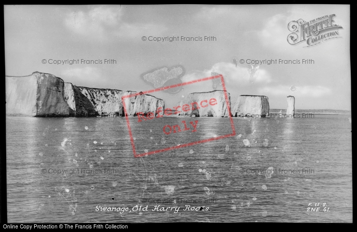 Photo of Swanage, Old Harry Rocks c.1950