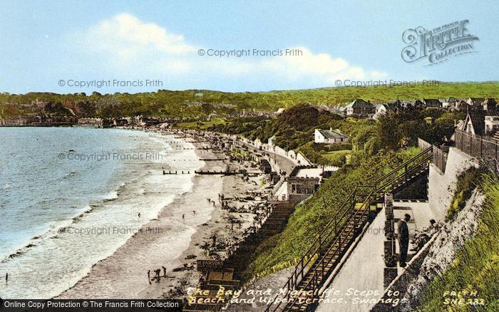 Photo of Swanage, The Bay And Highcliffe Steps c.1960