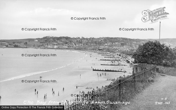 Photo of Swanage, The Bay From Highcliffe Lawn c.1950