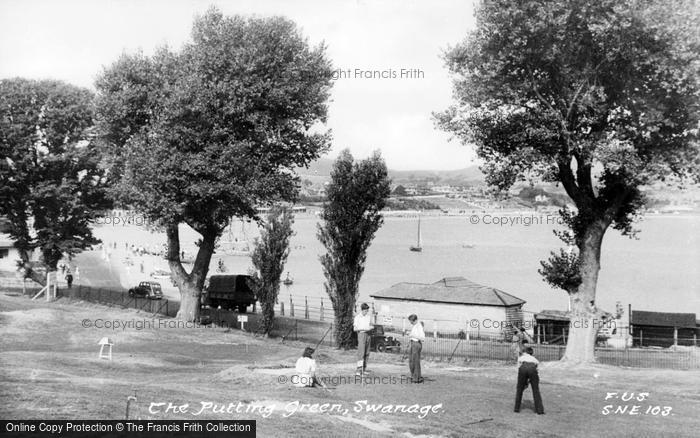 Photo of Swanage, The Putting Green c.1950
