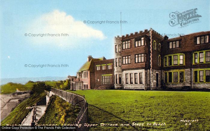 Photo of Swanage, Upper Terrace And Steps To Beach c.1960