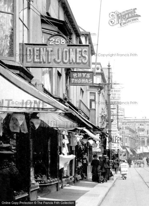 Photo of Swansea, Shops Along Oxford Street 1910