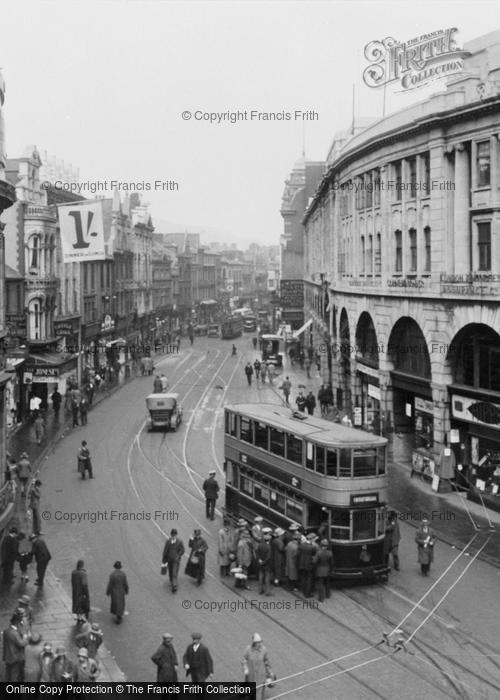 Photo of Swansea, Tram Stopped In Castle Street 1925