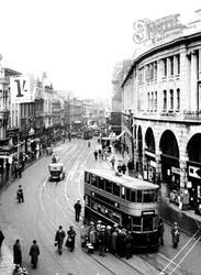 Tram Stopped In Castle Street 1925, Swansea
