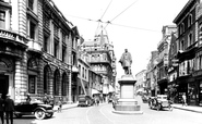 Vivian Statue And Wind Street 1925, Swansea