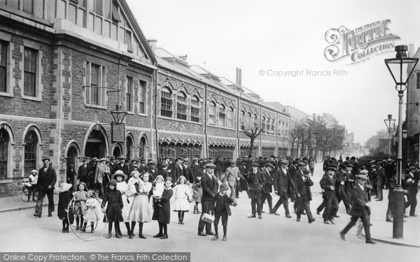 Photo of Swindon, Men Leaving The G.W.R. Workshops 1913