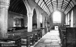 Talland, St Tallan Church, Interior 1888, Talland Bay