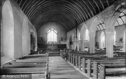 Talland, St Tallan Church, Interior 1888, Talland Bay