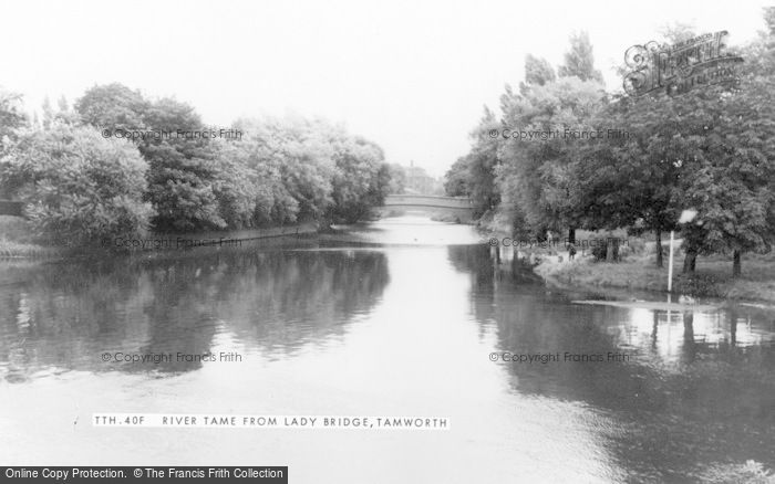 Photo of Tamworth, River Tame From Lady Bridge c.1955