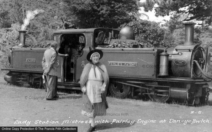 Photo of Tan Y Bwlch, Station Mistress And Fairlie Engine c.1950