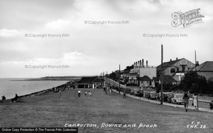 Photo of Tankerton, Downs And Beach c.1955