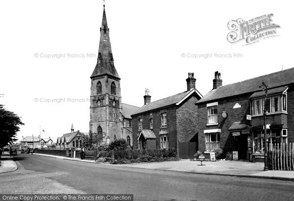 Photo of Tarleton, Church Road And Holy Trinity Church c.1955