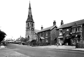 Church Road And Holy Trinity Church c.1955, Tarleton