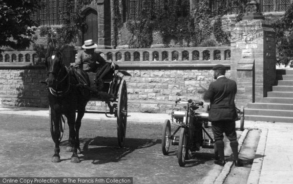 Photo of Taunton, A Cart And Motorcycle 1902