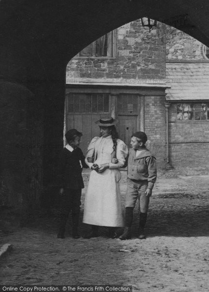 Photo of Taunton, Children, Entrance To The The Castle 1894
