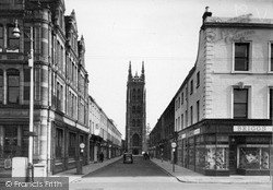Hammett Street And St Mary's Church c.1955, Taunton