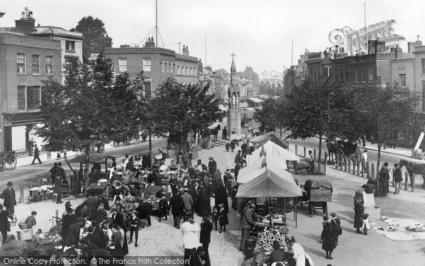 Photo of Taunton, Market And Parade 1894