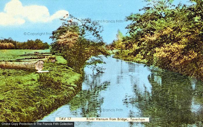 Photo of Taverham, River Wensum From The Bridge c.1960
