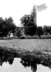 Fitzford Church And Drake's Statue 1893, Tavistock
