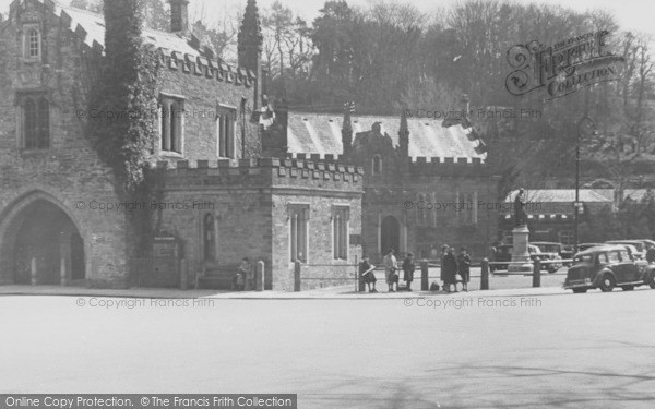 Photo of Tavistock, Guildhall Square And Old Monastery Gateway c.1955