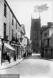 Market Street And Church Tower 1908, Tavistock