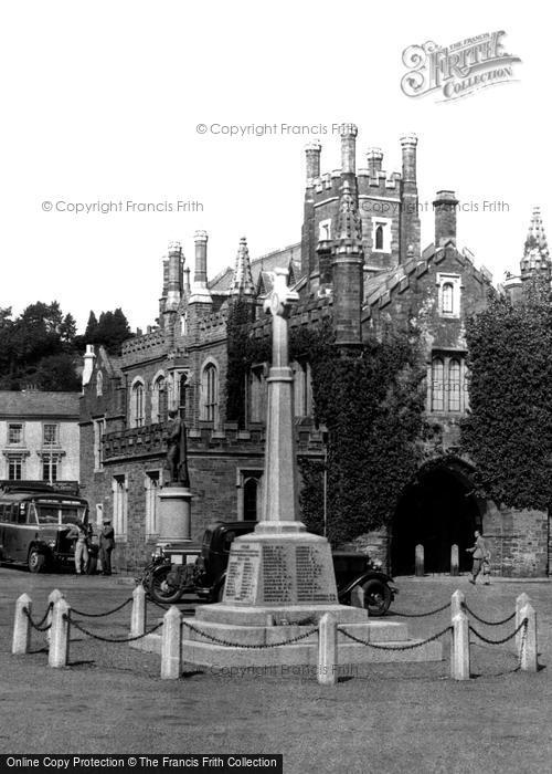 Photo of Tavistock, The Memorial And Guildhall Square 1934