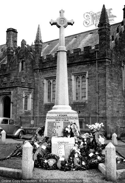 Photo of Tavistock, The War Memorial c.1950