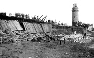 Broken Wall Near Lighthouse 1908, Teignmouth