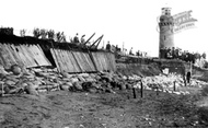 Damaged Wall Near Lighthouse 1908, Teignmouth