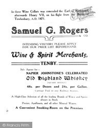 Advertisment For Samuel G. Rogers c.1900, Tenby