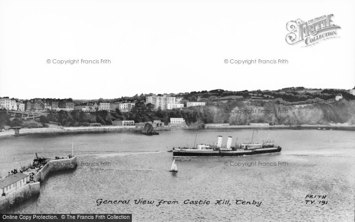 Photo of Tenby, View From Castle Hill c.1965