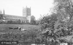 Abbey, From The Meadows 1923, Tewkesbury