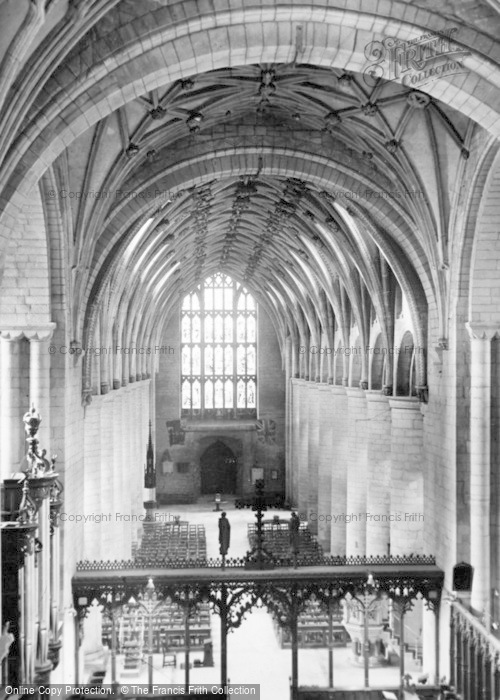 Photo of Tewkesbury, Abbey, Nave From The Chancel c.1955