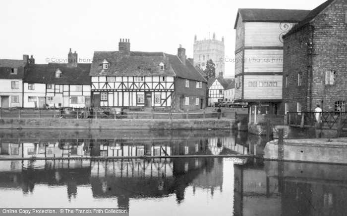 Photo of Tewkesbury, Reflections At Mill Bank c.1955