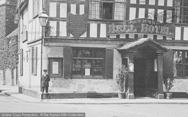 Photo of Tewkesbury, The Bell Hotel Entrance 1923