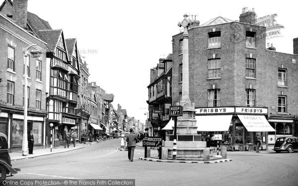 Photo of Tewkesbury, The Cross And High Street c.1955