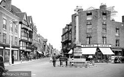Tewkesbury, the Cross and High Street c1955