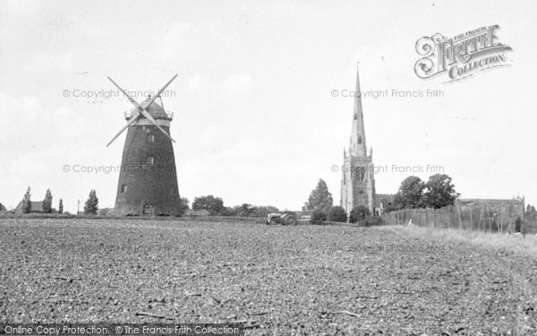 Photo of Thaxted, Old Windmill And Church c.1950