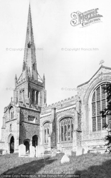 Photo of Thaxted, Parish Church South Porch And Spire c.1950