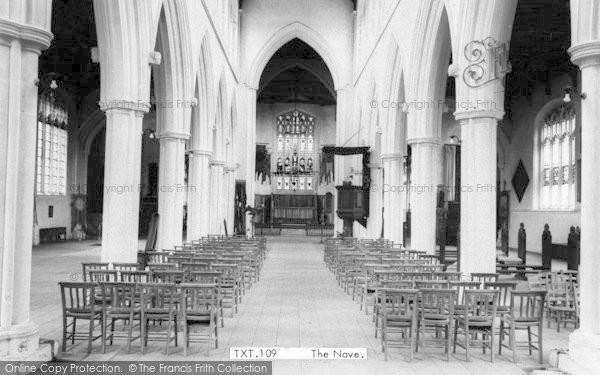 Photo of Thaxted, Parish Church, The Nave c.1960