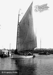 The Broads, A Boat On The River Bure c.1931, The Norfolk Broads