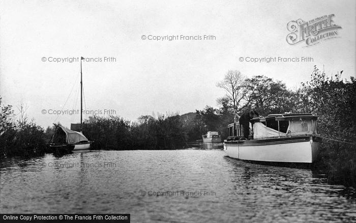 Photo of The Broads, Moored For The Night, Barton Broad c.1931