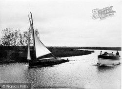 The Broads, On The Bure, Near St Benet's Abbey c.1931, The Norfolk Broads