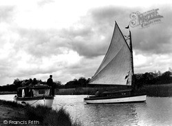 The Broads, Tacking Out, Fleet Dyke c.1931, The Norfolk Broads