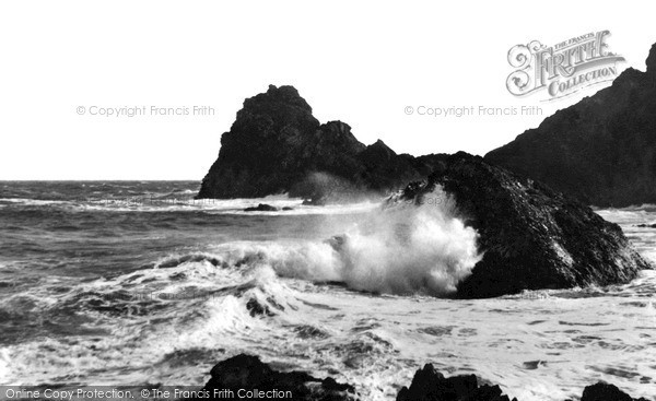 Photo of The Lizard, Rough Sea At Kynance Cove c.1950